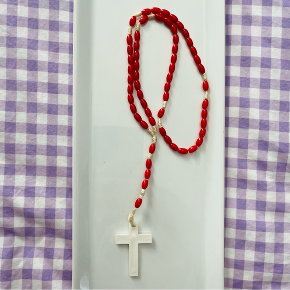 Vintage 1950’s Rosary Bead Necklace - Picture 3 of 4